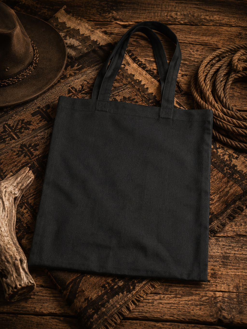 Cowboy Horse Tote Bag | Western Ranch Canvas Bag | Rustic Equestrian Gift