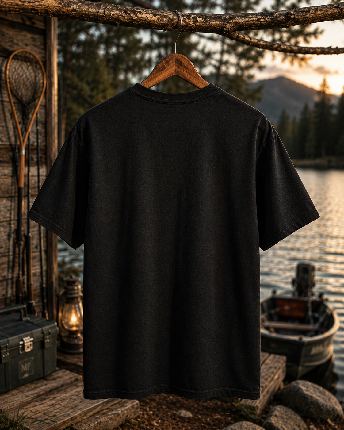 Early Rise Better Catch fishing scene T-Shirt | sunrise angler tee