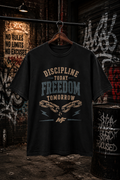 Discipline Today Freedom Tomorrow T-Shirt | Broken Chains Motivational Graphic Tee