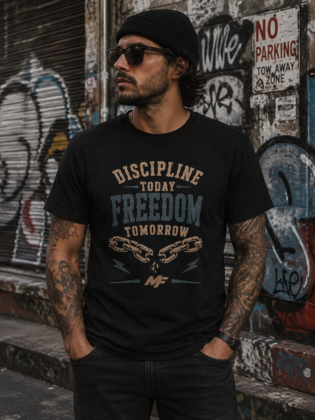 Discipline Today Freedom Tomorrow T-Shirt | Broken Chains Motivational Graphic Tee