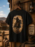 T-shirt de cow-boy à cheval | T-shirt western de rodéo, haut avec motif de lasso
