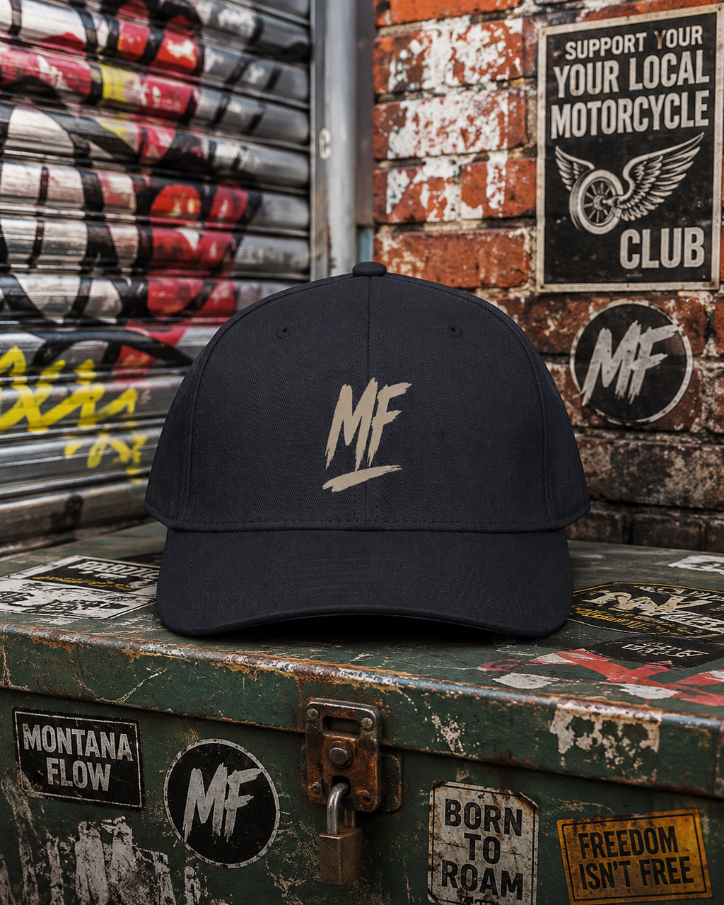 MF Brush Stroke Logo Cap | Minimalist Streetwear Baseball Hat