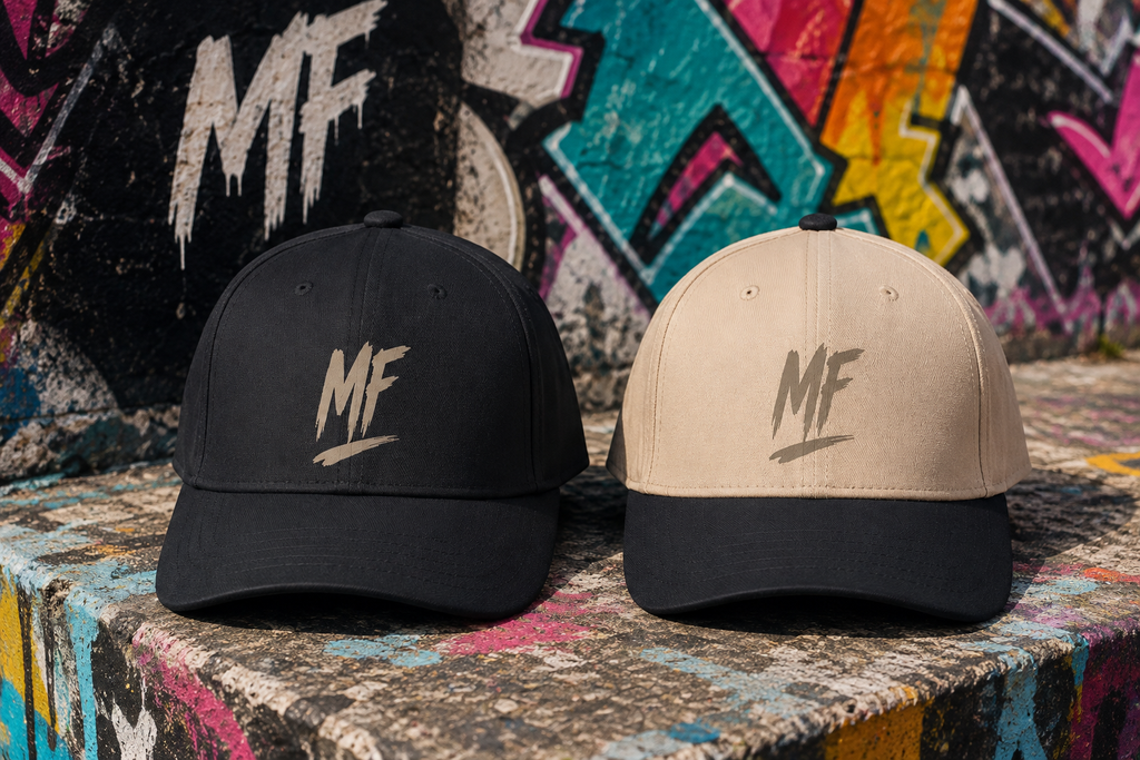 MF Brush Stroke Logo Cap | Minimalist Streetwear Baseball Hat