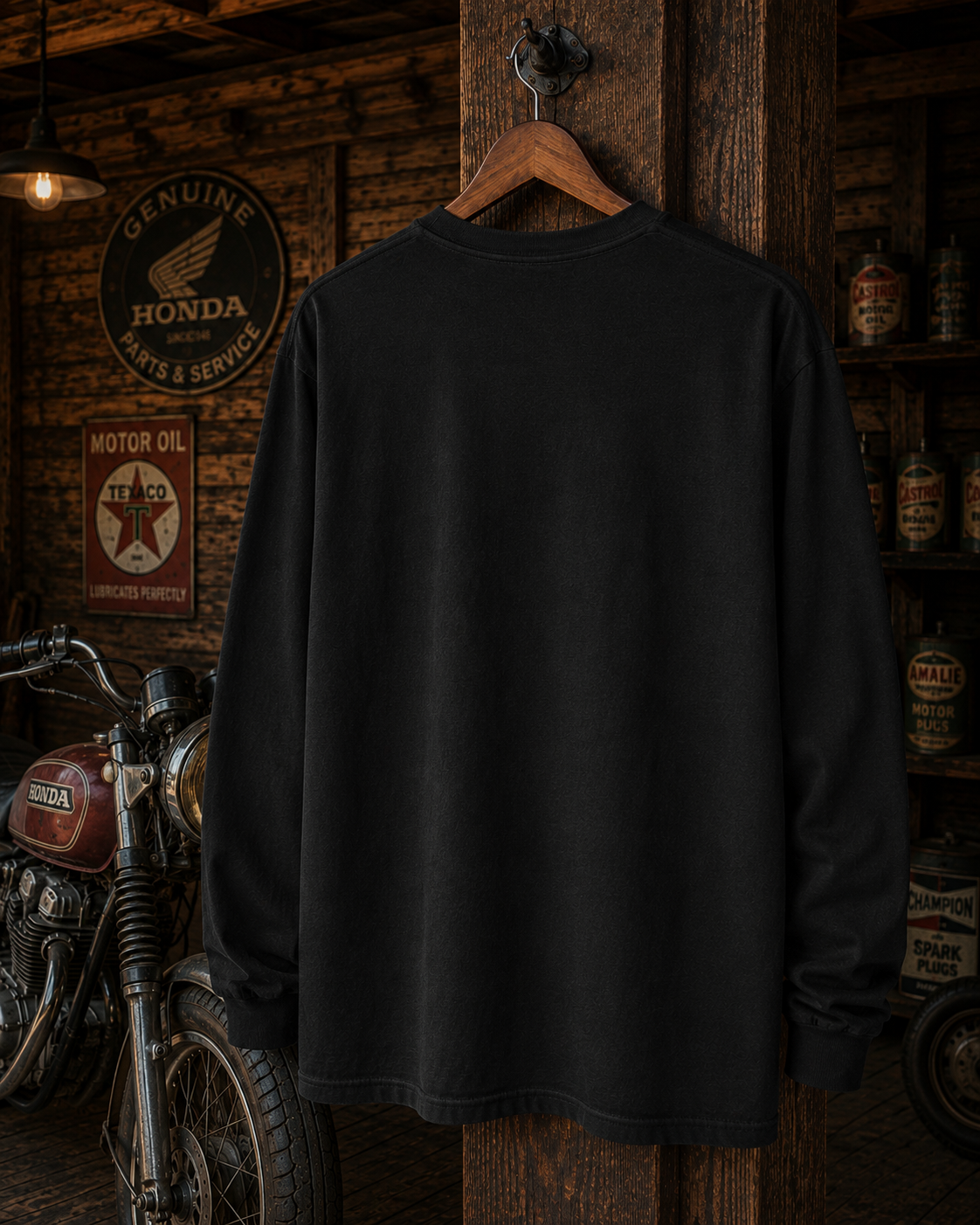 Not Fast Just Far Motorcycle Long Sleeve Tee | Vintage Bike Graphic shirt