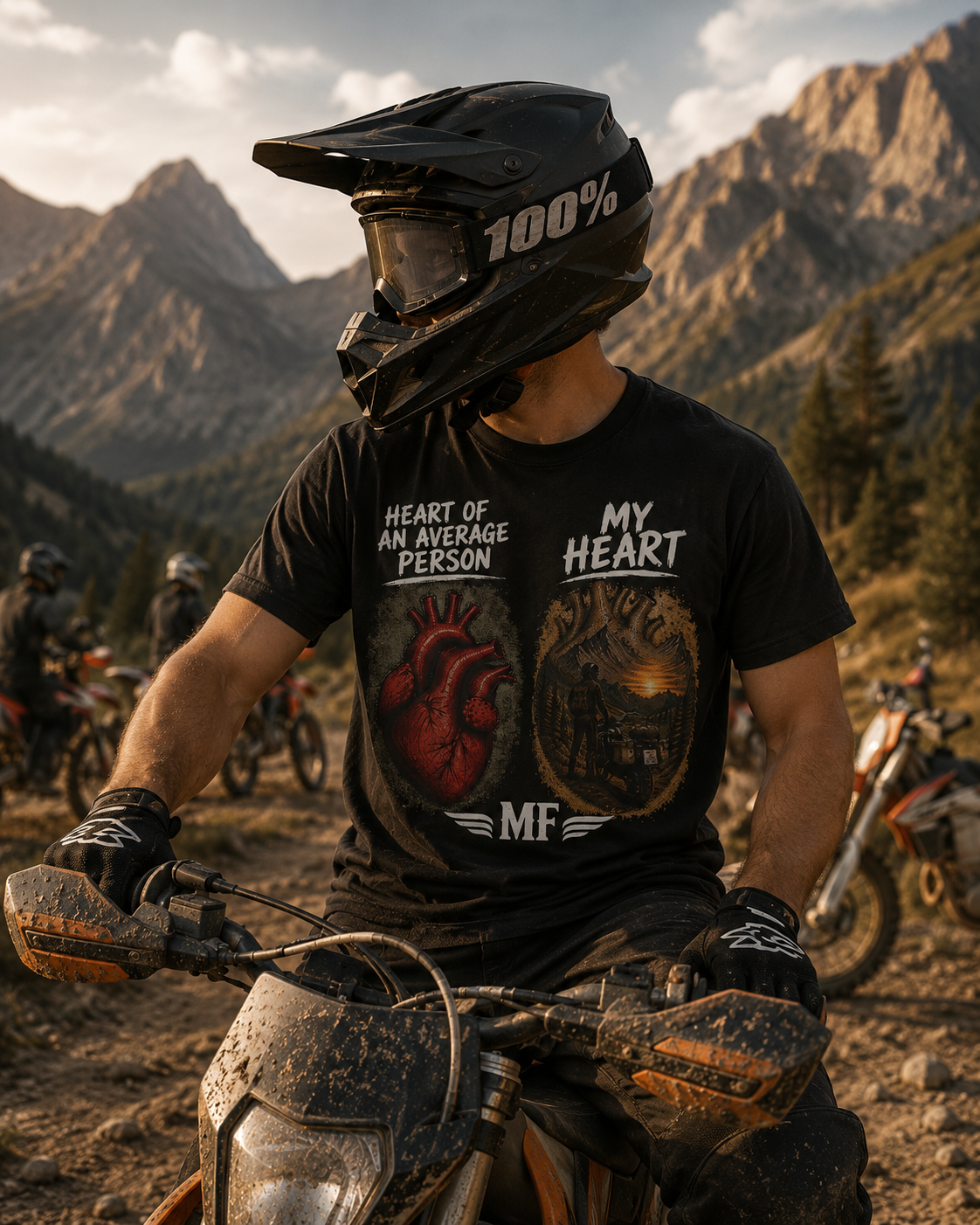 T-shirt Cœur de rider | T-shirt graphique Mon cœur est dans les montagnes