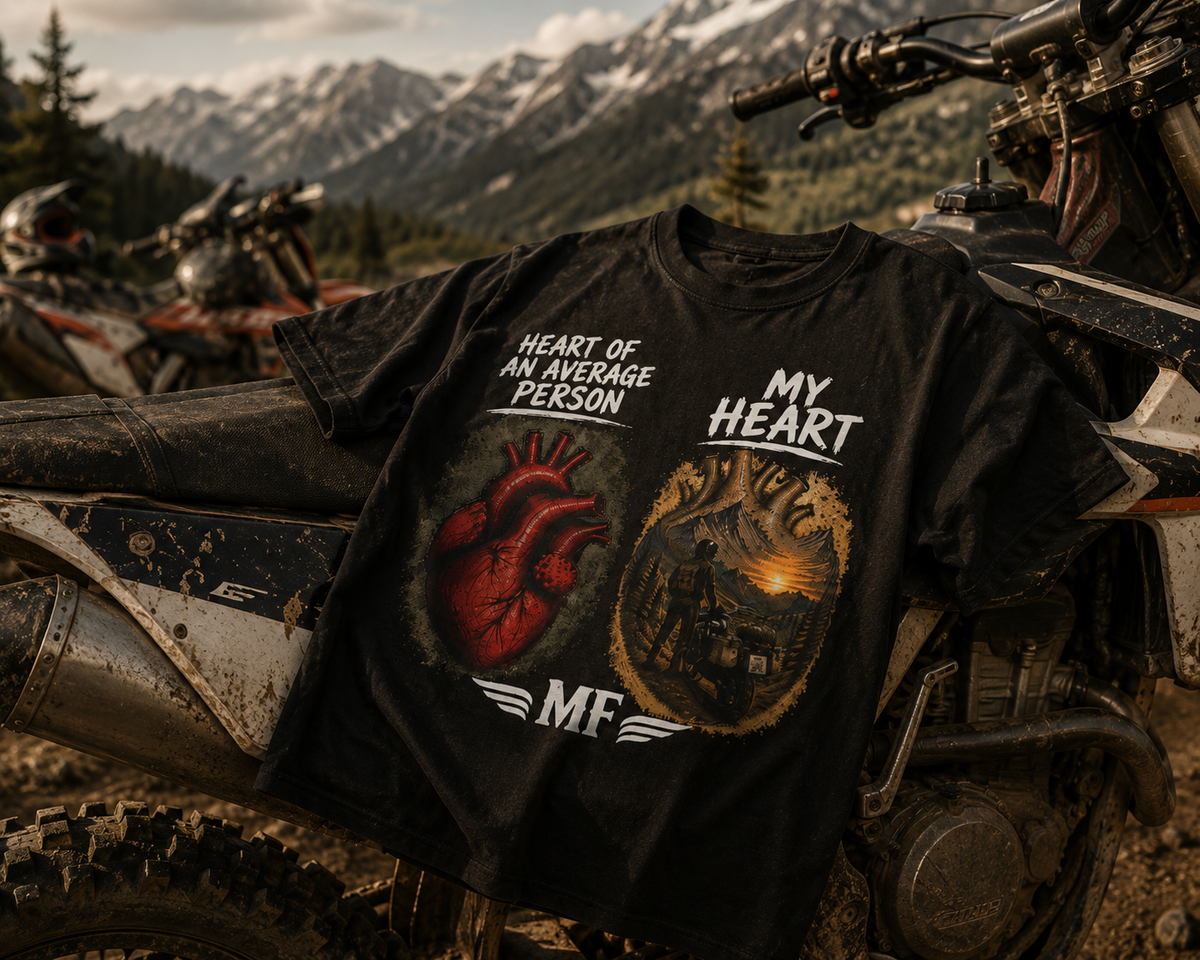 T-shirt Cœur de rider | T-shirt graphique Mon cœur est dans les montagnes