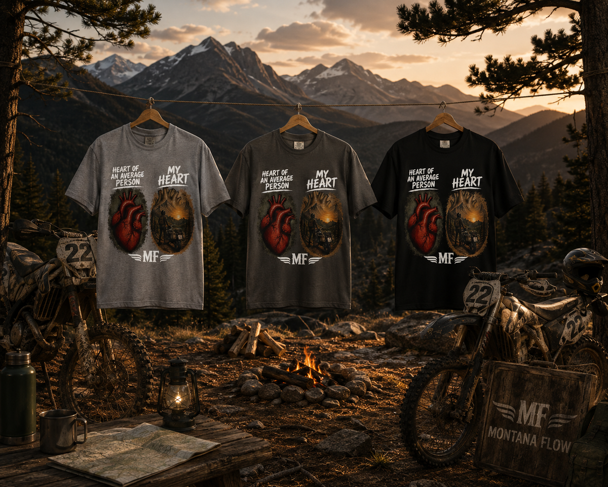 T-shirt Cœur de rider | T-shirt graphique Mon cœur est dans les montagnes