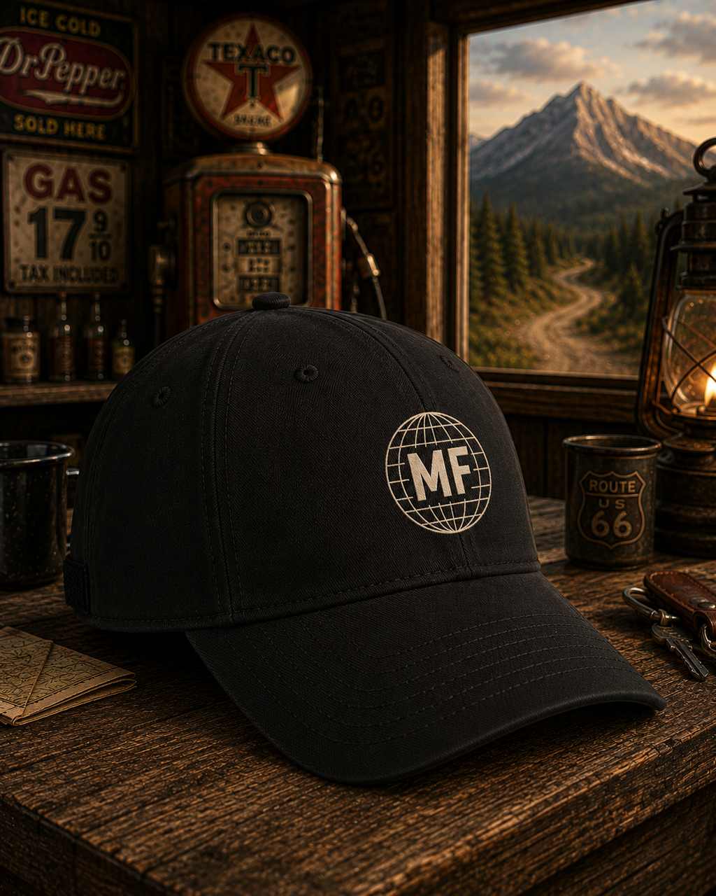 Montana Flow Globe Logo Baseball Cap | Minimalist Outdoor Hat
