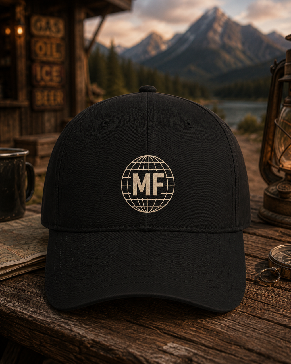 Montana Flow Globe Logo Baseball Cap | Minimalist Outdoor Hat