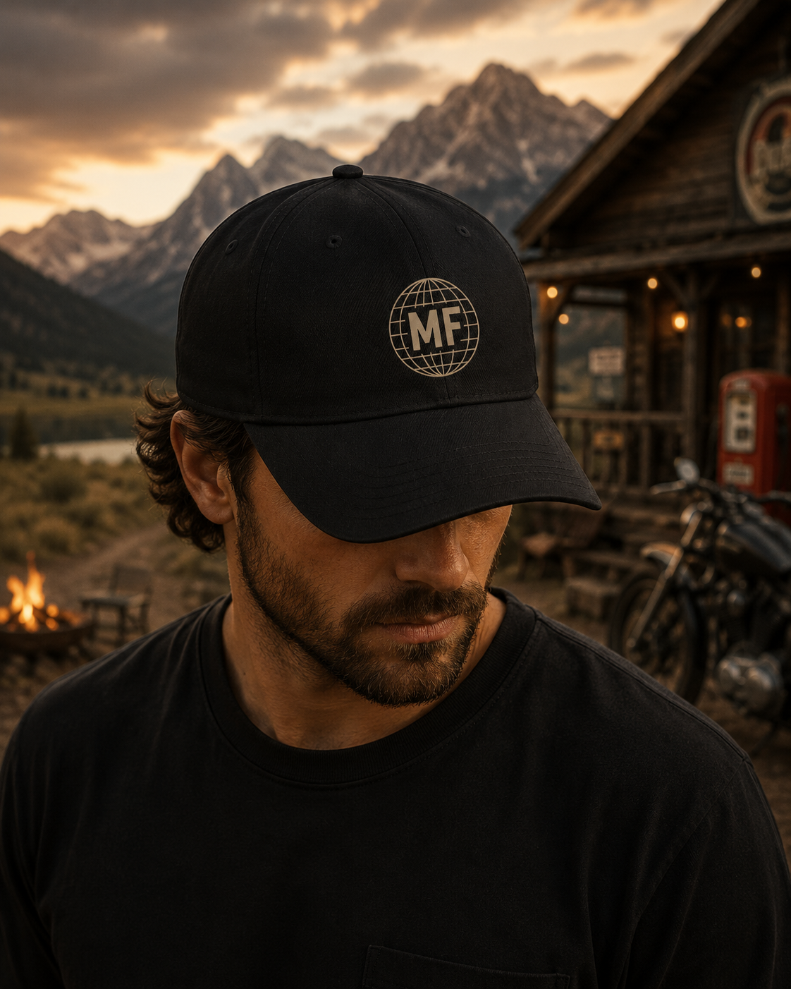 Montana Flow Globe Logo Baseball Cap | Minimalist Outdoor Hat