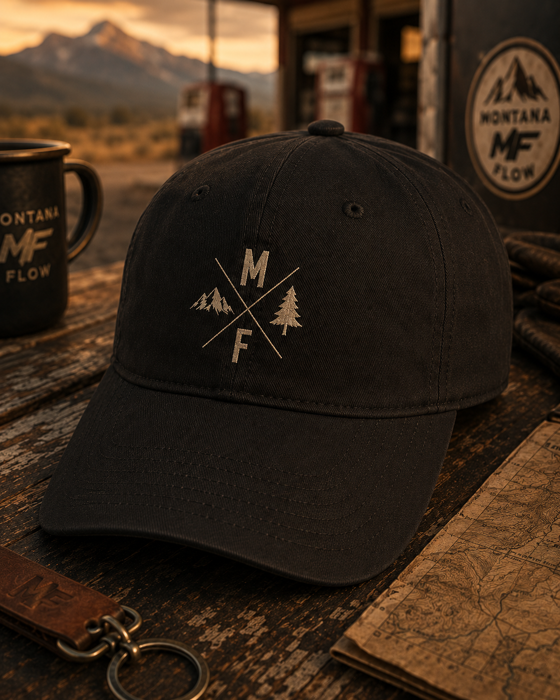 Mountain Forest Logo Baseball Cap | Outdoor Adventure Hat