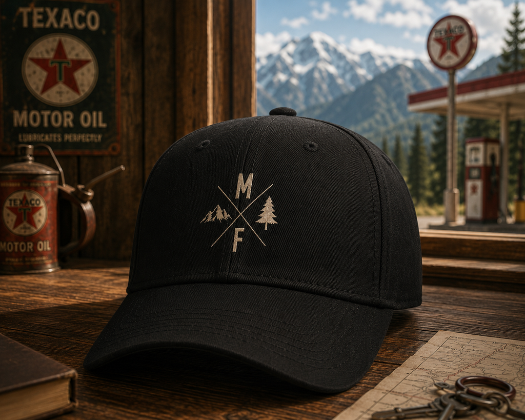 Casquette de baseball logo forêt de montagne | Chapeau d'aventure en plein air
