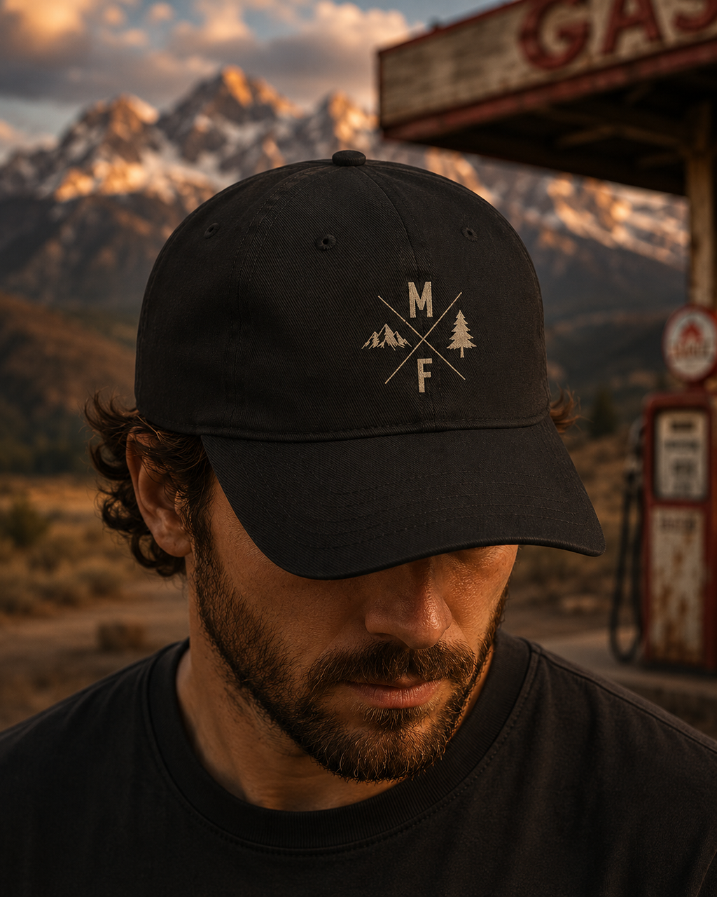 Casquette de baseball logo forêt de montagne | Chapeau d'aventure en plein air
