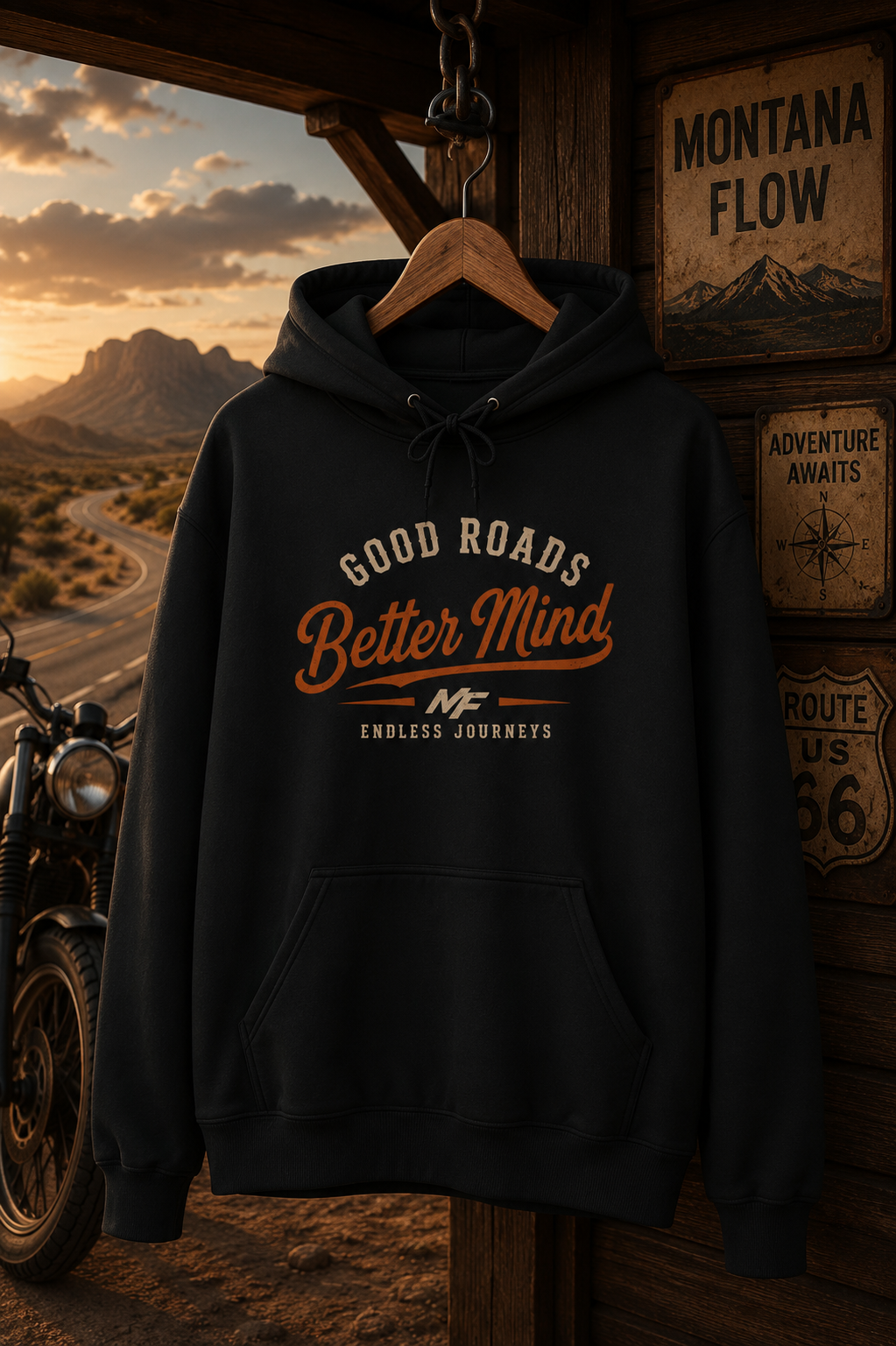 Good Roads Better Mind Hoodie | Vintage Road Trip Sweatshirt