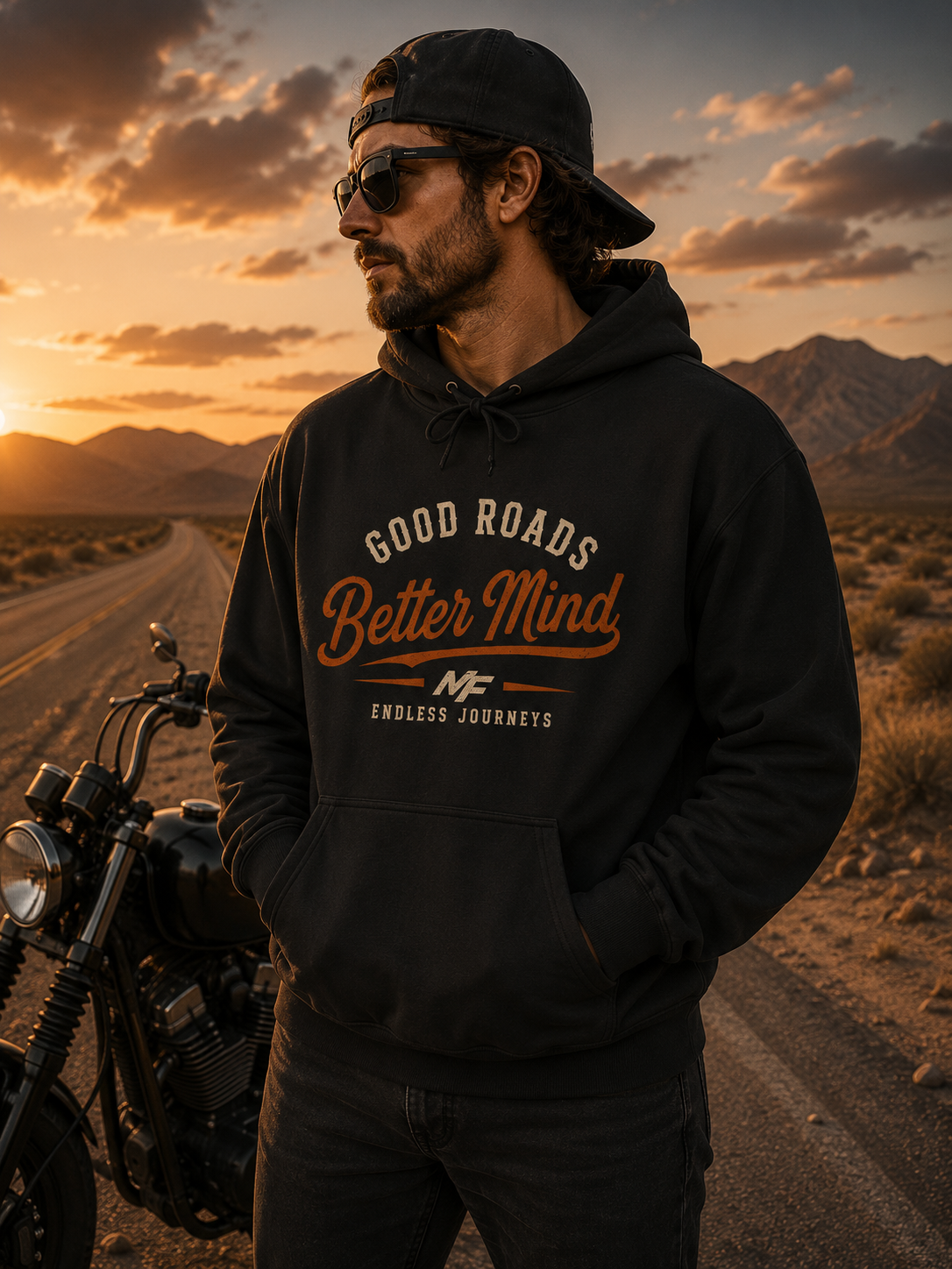 Good Roads Better Mind Hoodie | Vintage Road Trip Sweatshirt
