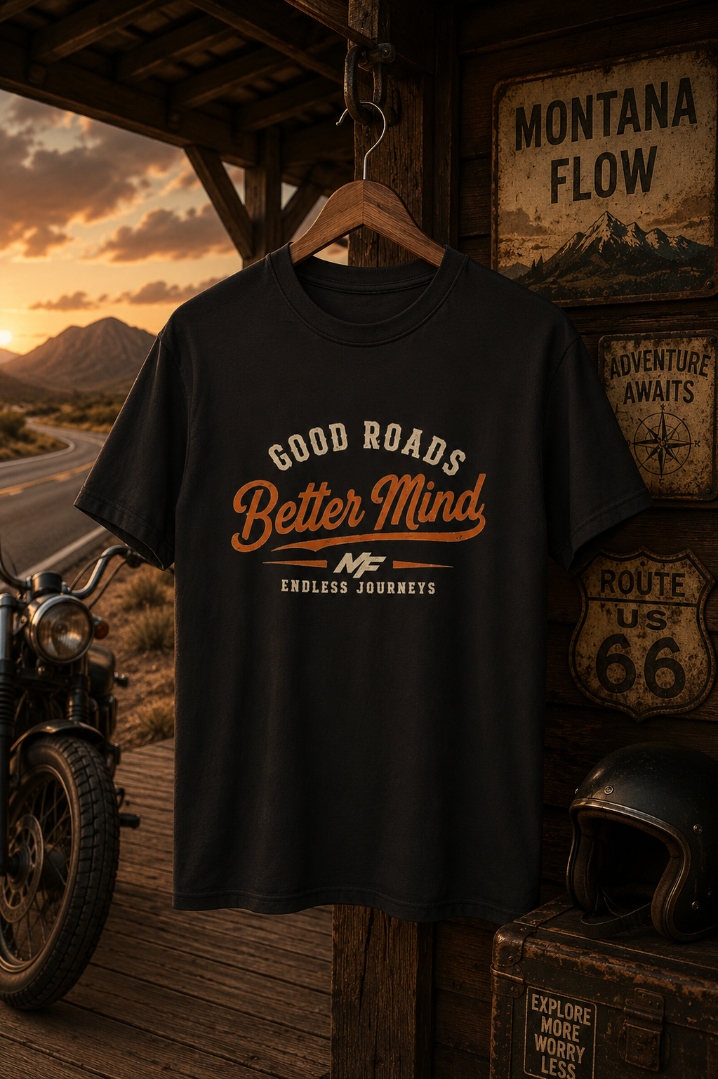 Good Roads Better Mind T-Shirt | Vintage Road Trip Quote Tee