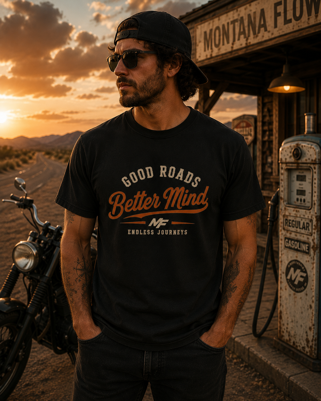 Good Roads Better Mind T-Shirt | Vintage Road Trip Quote Tee