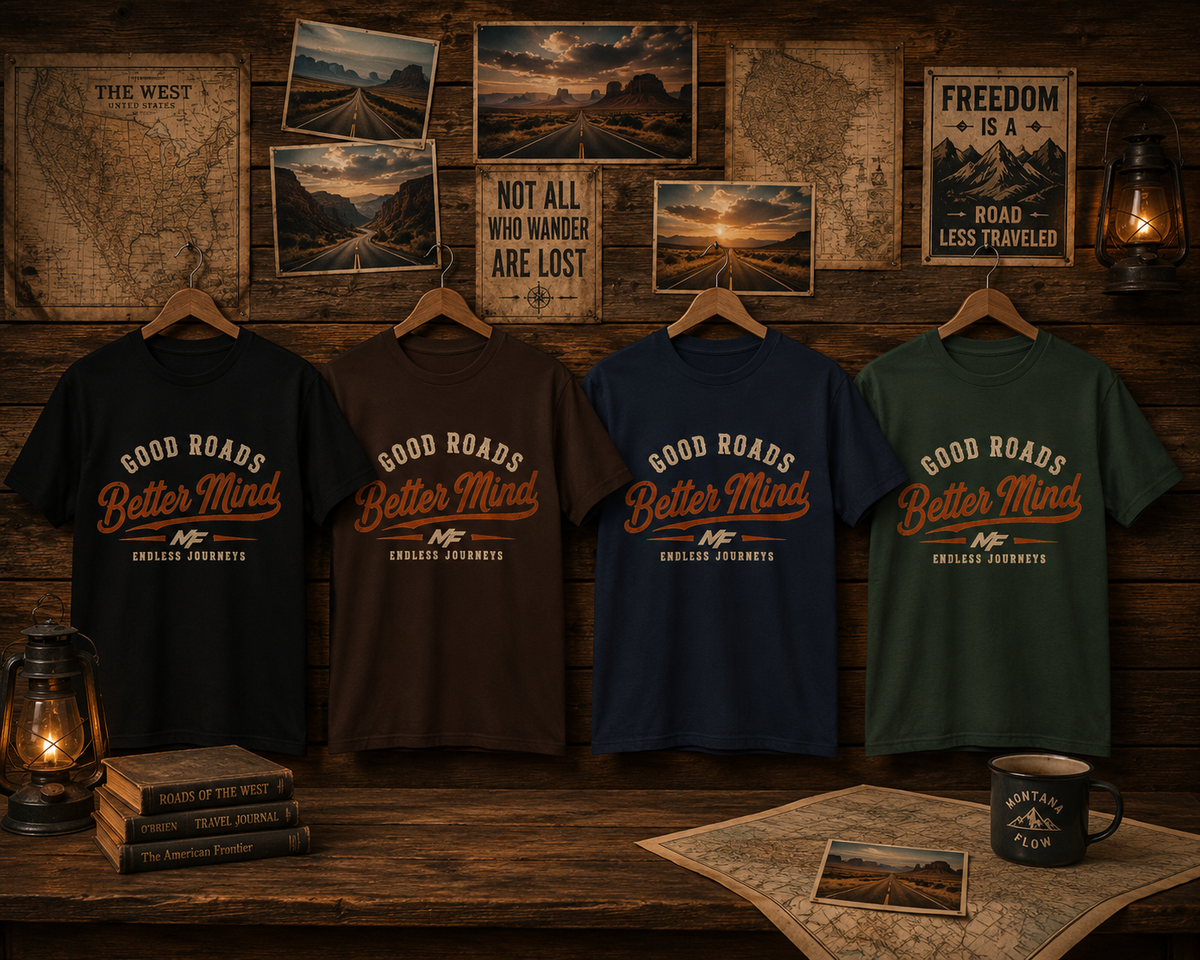 Good Roads Better Mind T-Shirt | Vintage Road Trip Quote Tee