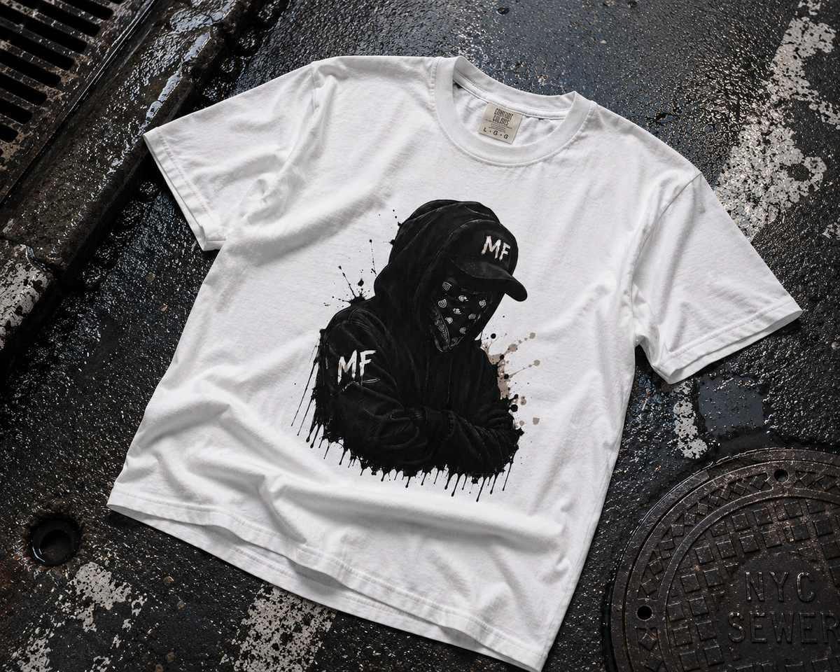 T-shirt graphique à capuche masqué | Haut streetwear urbain