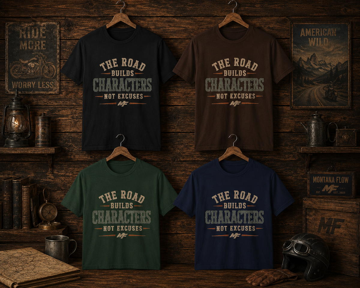 T-shirt « The Road Builds Character » | T-shirt graphique vintage de motivation