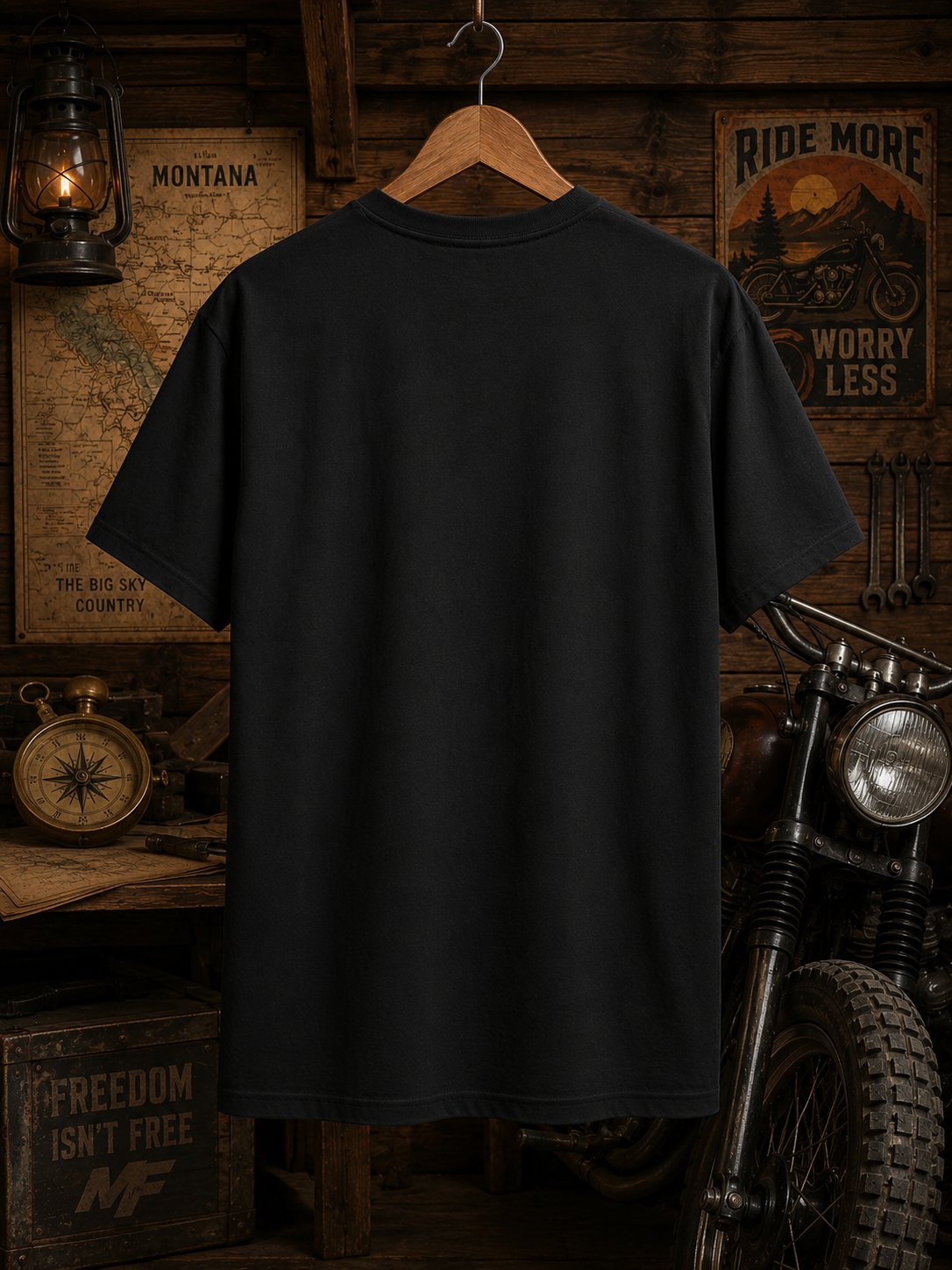 T-shirt graphique Live to Ride Compass | T-shirt de moto Ride to Live