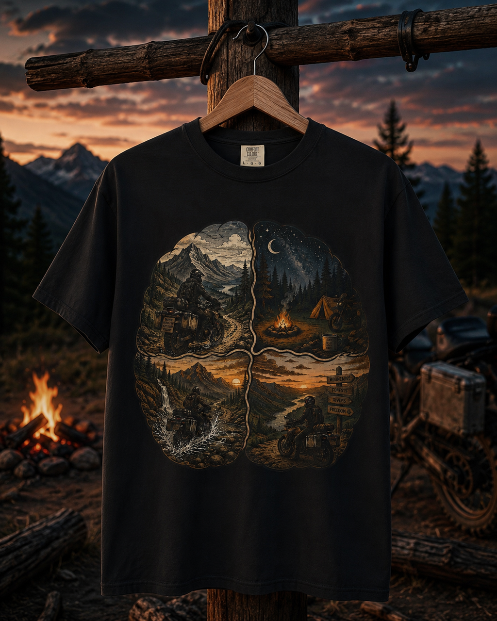 Adventure Mind T-Shirt | Motorcycle Camping Graphic Tee