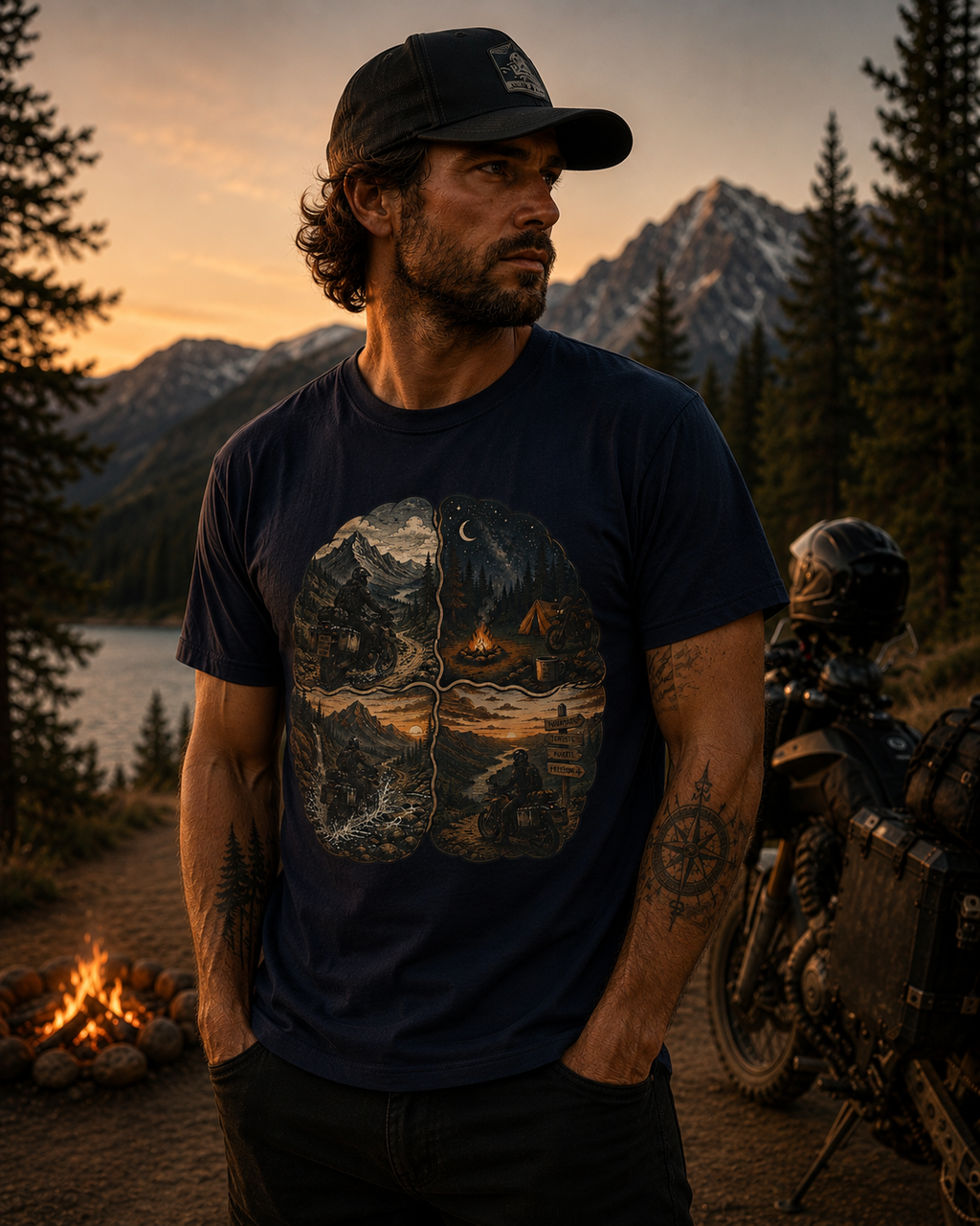 Adventure Mind T-Shirt | Motorcycle Camping Graphic Tee