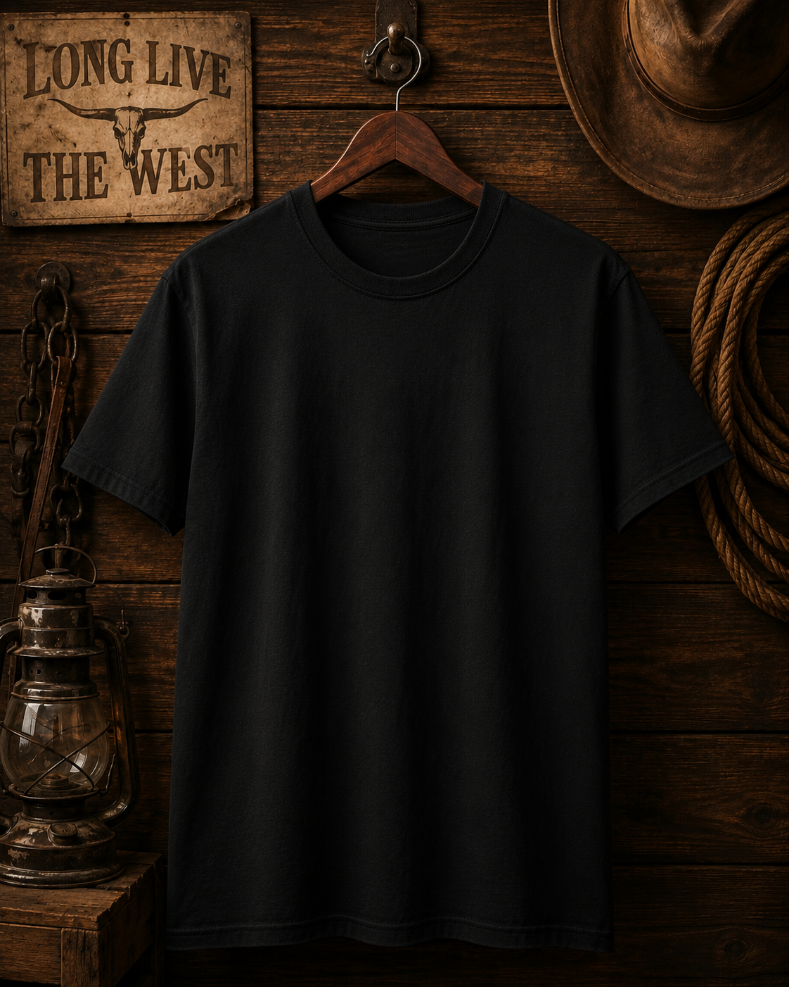 T-shirt avec crâne de longhorn de l'Ouest | T-shirt graphique avec cactus et coucher de soleil dans le désert