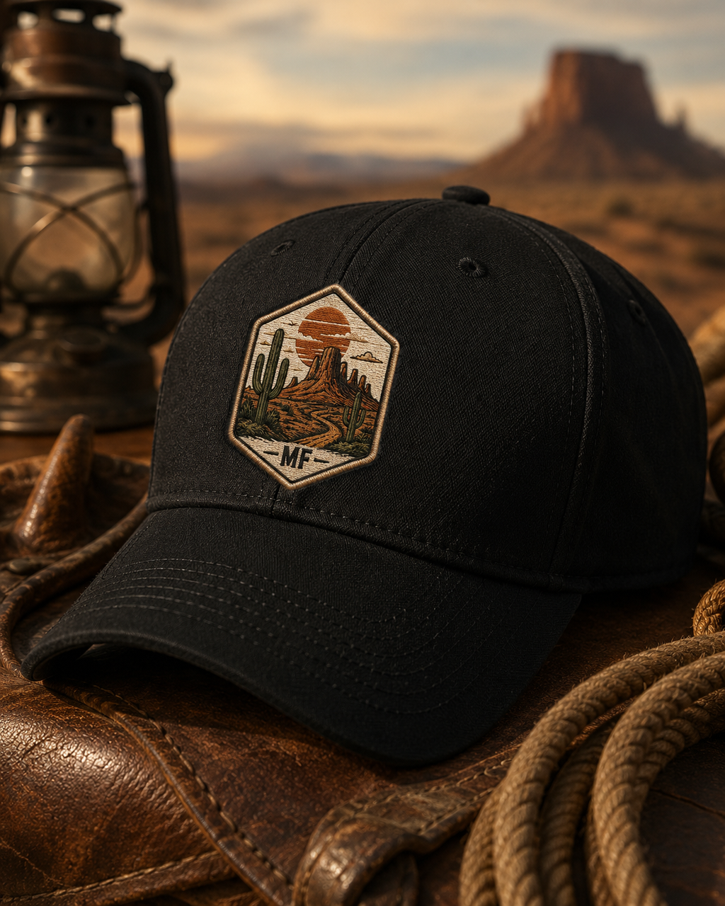 Western Desert Patch Baseball Cap | Cactus Sunset Hat