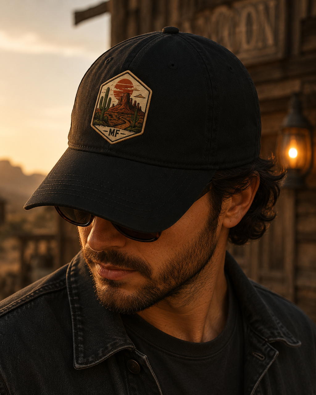 Western Desert Patch Baseball Cap | Cactus Sunset Hat