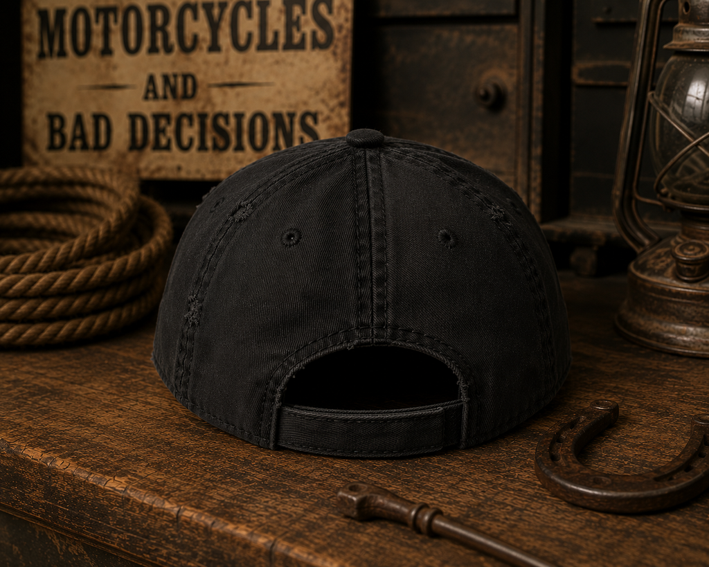 Casquette de baseball usée, casquette à tête de mort brodée, casquette vintage de motard, motif tête de mort doré, casquette style papa motard, cadeau style gothique