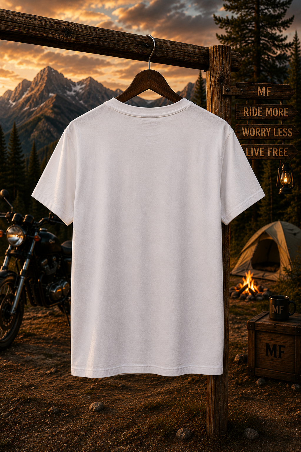 T-shirt Ride Beyond Limits | T-shirt de moto aventure | Tee-shirt montagne vintage