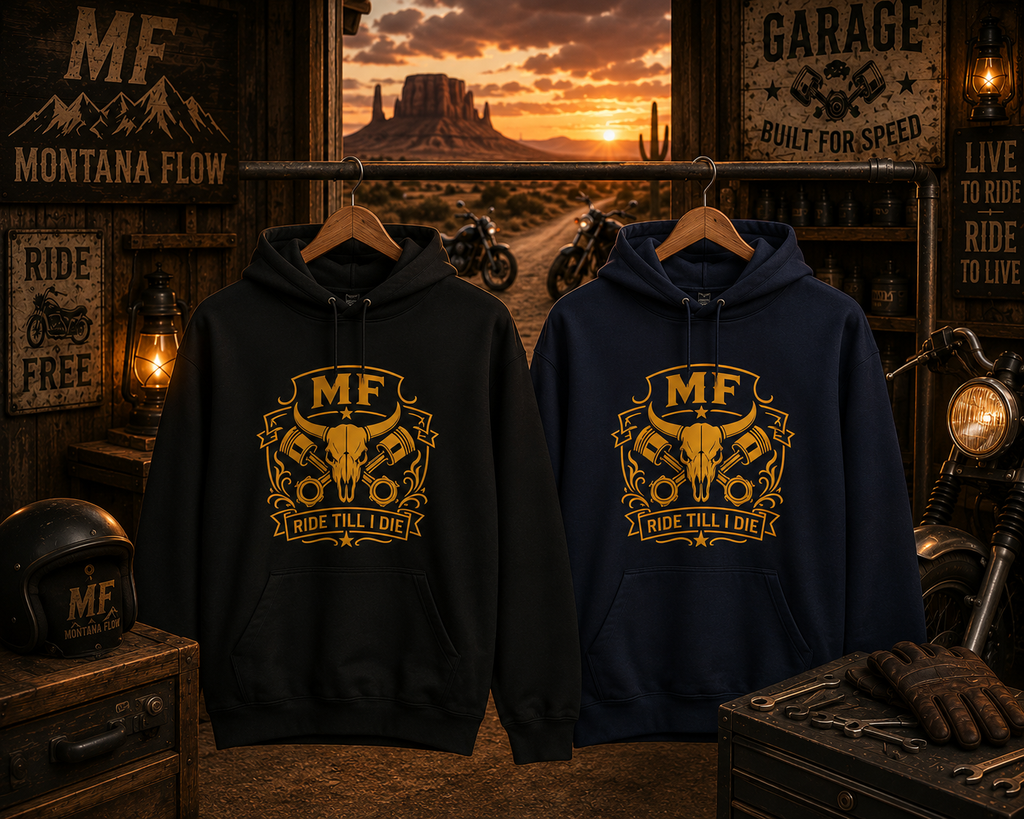Sweat à capuche Ride Till I Die | Sweat à capuche graphique tête de mort moto | Pull biker western