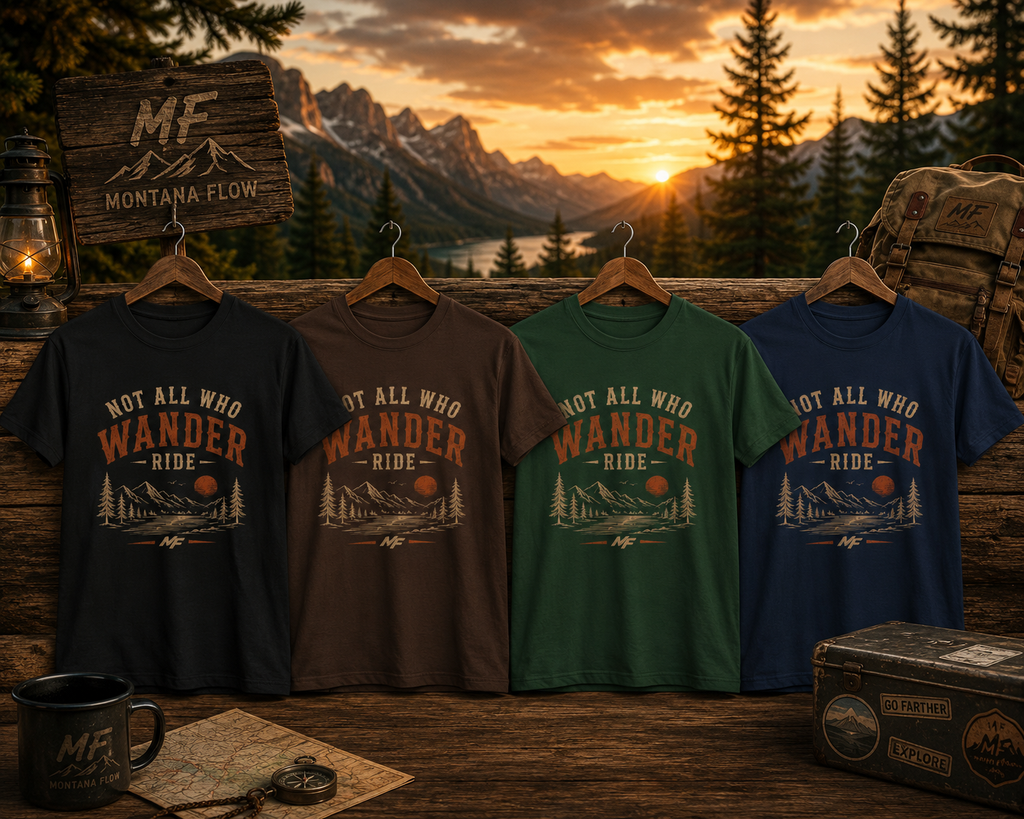 T-shirt « Not All Who Wander Ride » | T-shirt graphique vintage d'aventure