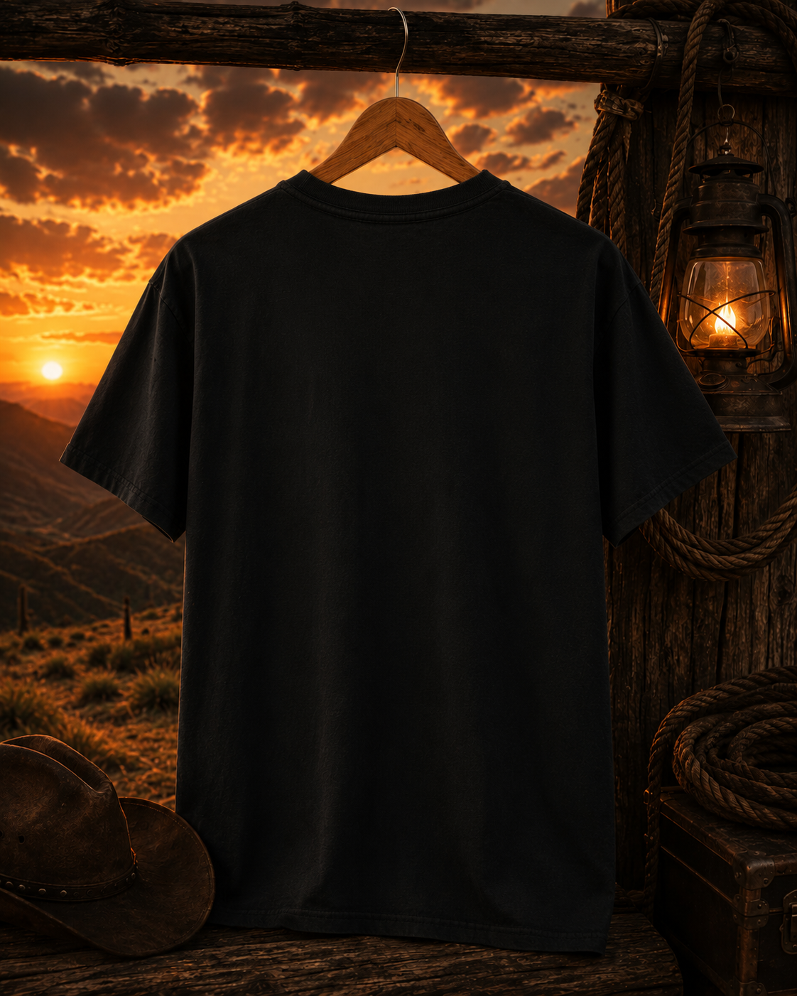 T-shirt « Not All Who Wander Are Lost » | T-shirt aventure moto au coucher du soleil