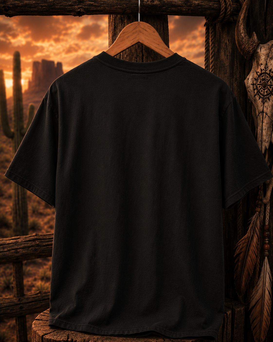 Desert Shaman Blood Moon T-Shirt | Spirit Walker Western Gothic Tee