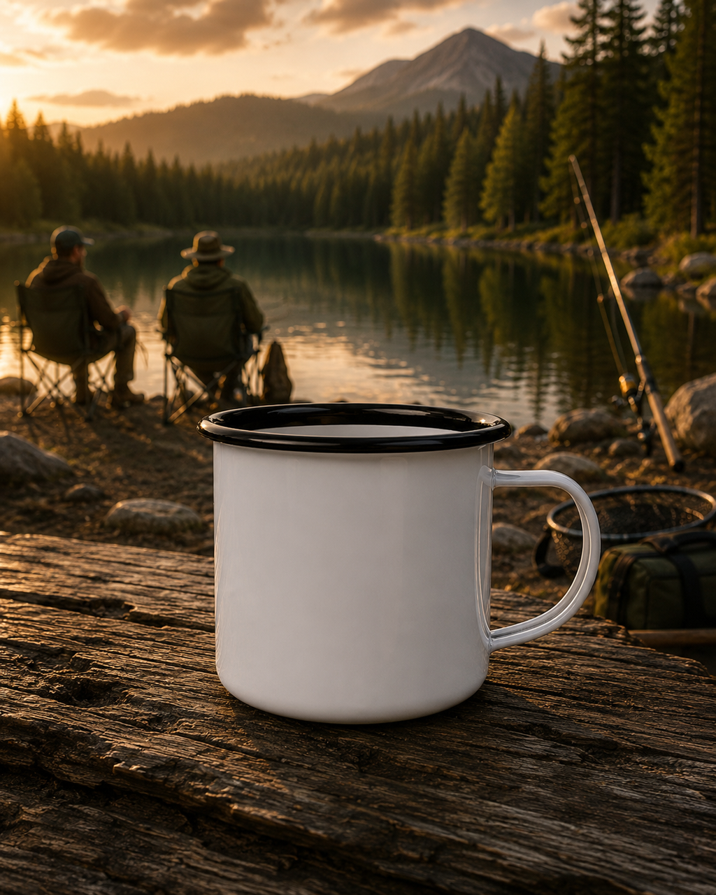 River Therapy Enamel Camp Mug | Trout Fishing Camping Cup