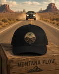 Mountain Road Patch Snapback Hat, Vintage Desert Trucker Cap