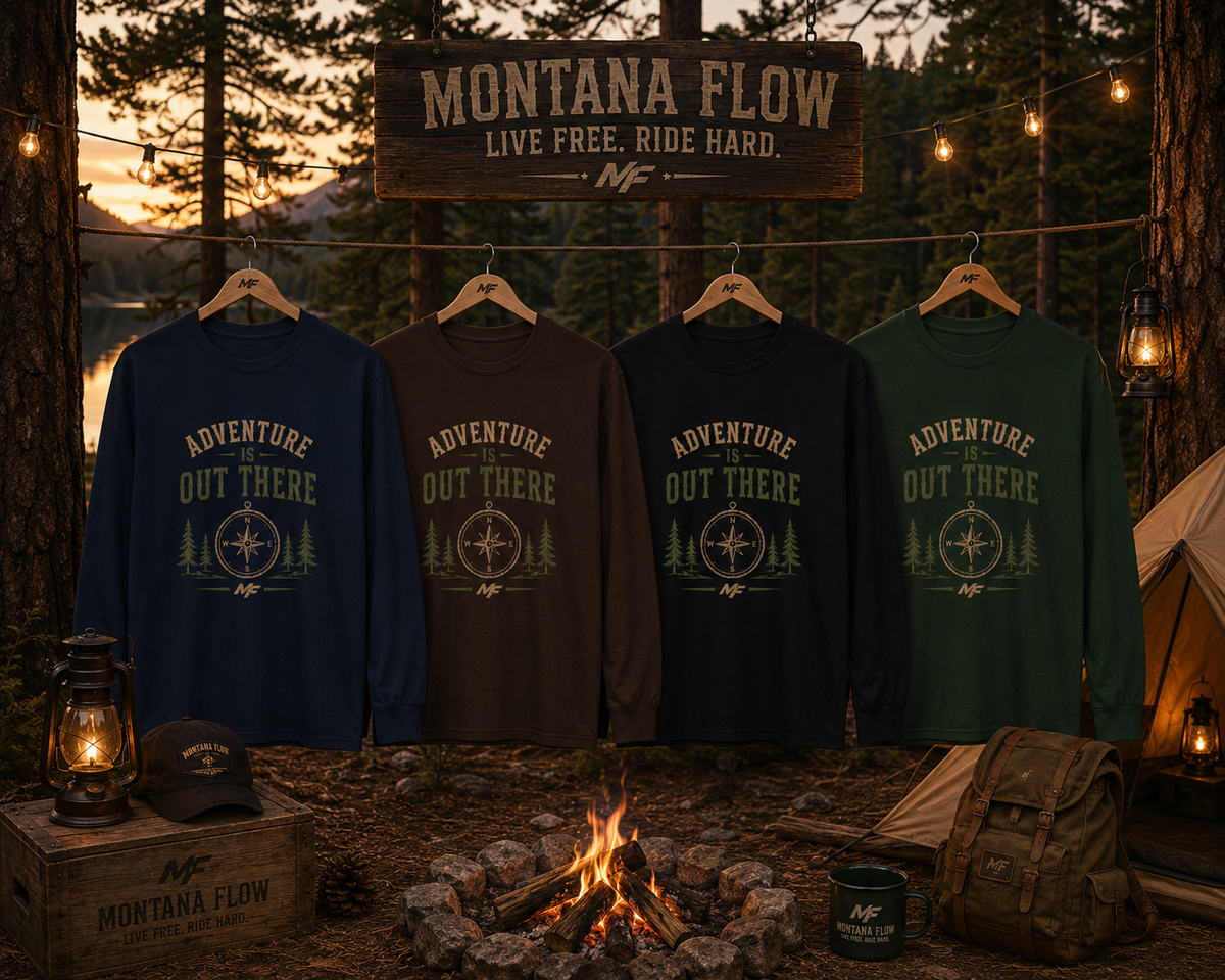 Adventure Is Out There Long Sleeve Shirt, Compass Hiking Tee, Camping Nature Gift