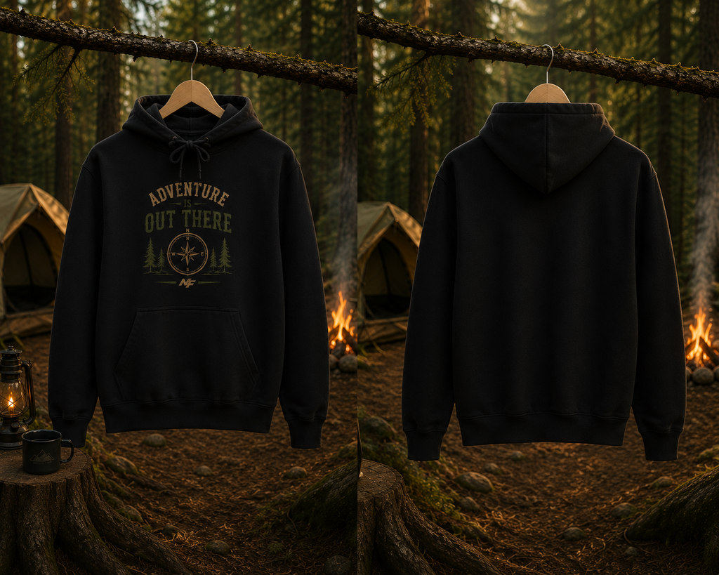 Adventure Is Out There Hoodie | Compass Forest Camping Hiking Sweatshirt
