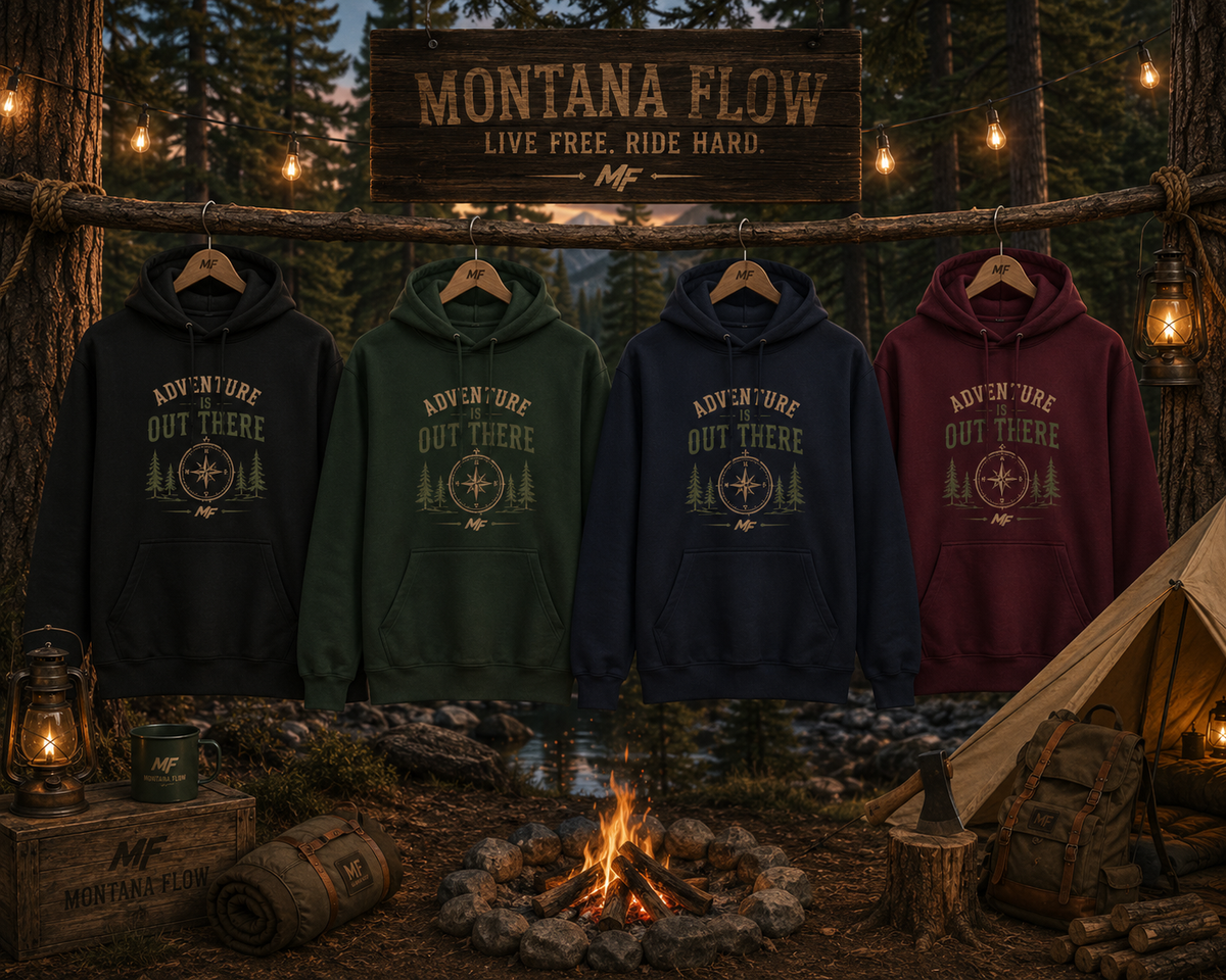 Adventure Is Out There Hoodie | Compass Forest Camping Hiking Sweatshirt