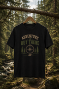 Adventure Is Out There Shirt | Compass Camping Tee, Hiking Nature Graphic T-Shirt