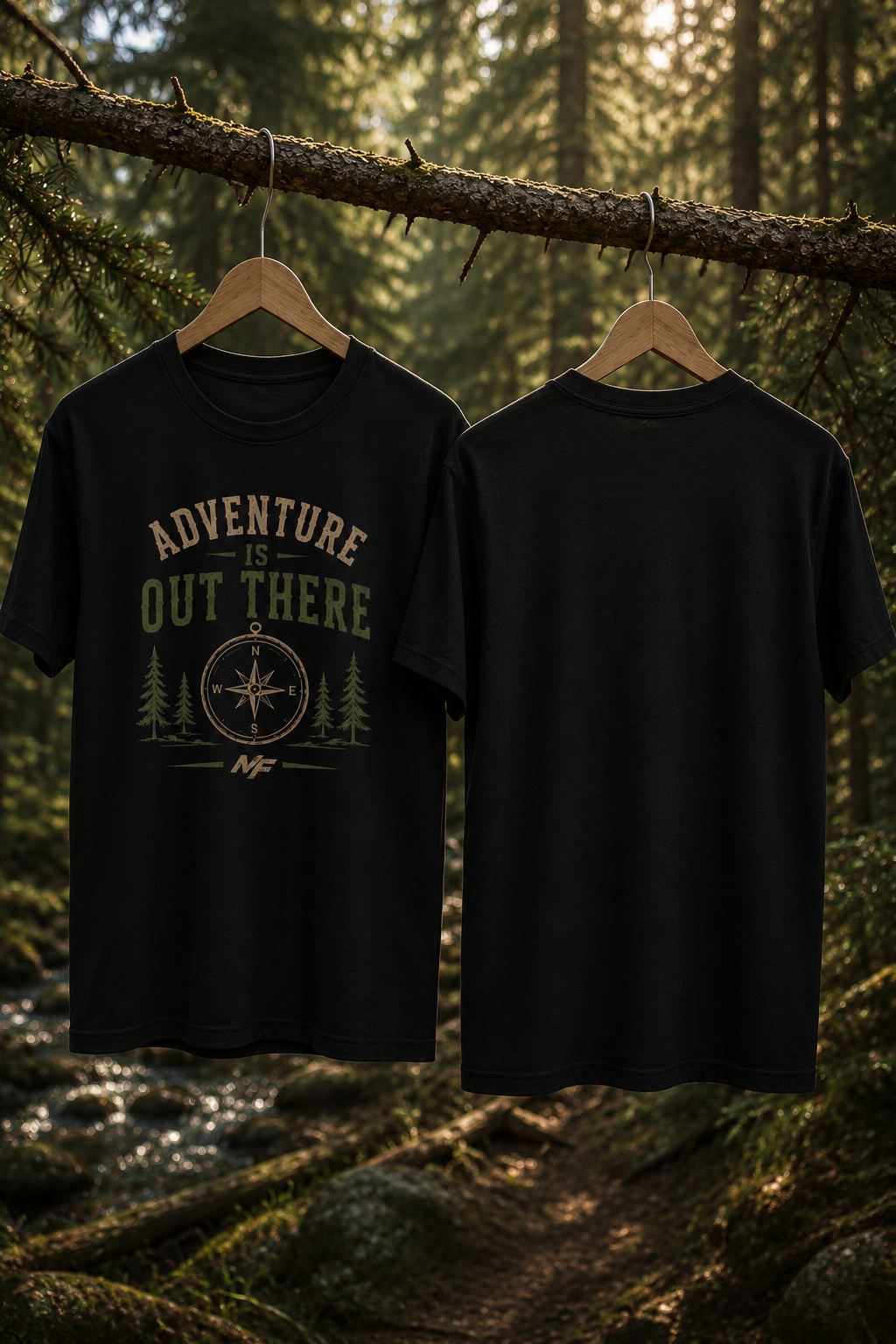 Adventure Is Out There Shirt | Compass Camping Tee, Hiking Nature Graphic T-Shirt