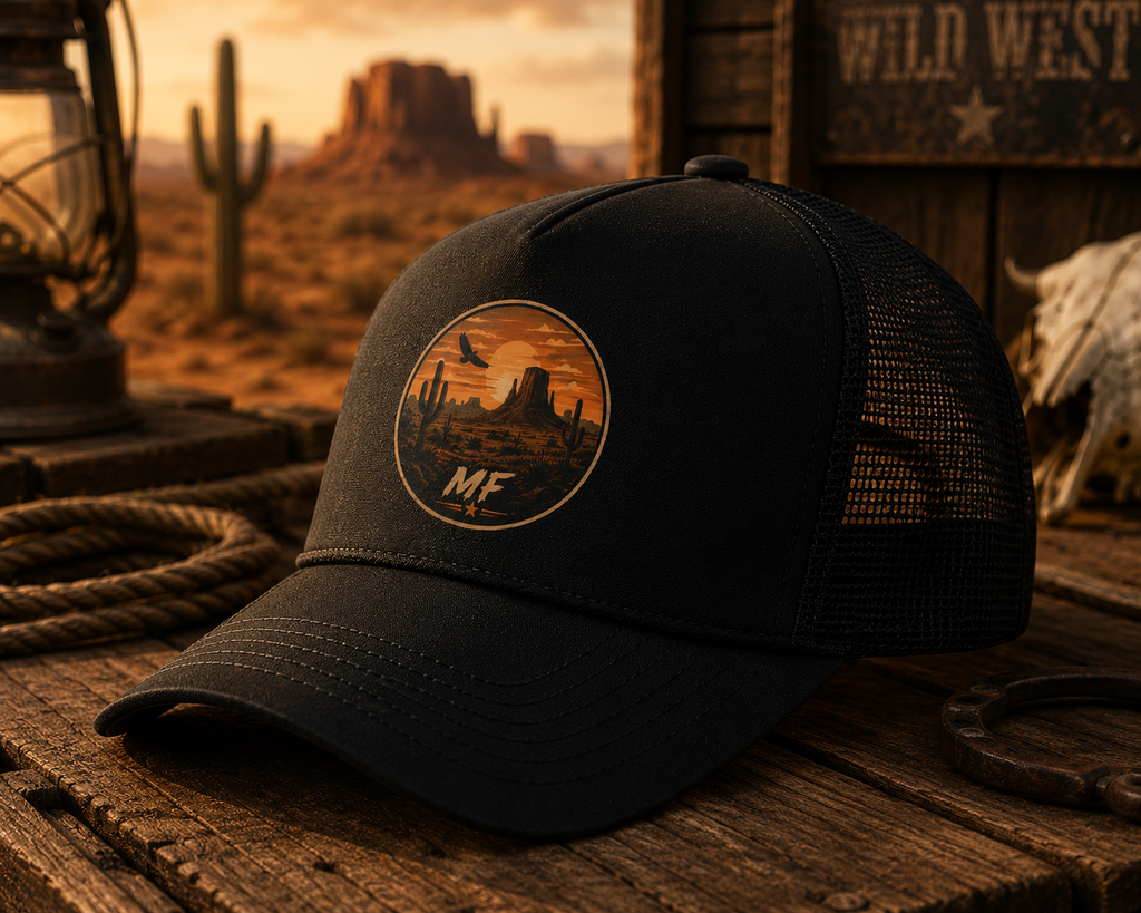 Monument Valley Desert Trucker Hat | Western Sunset Mesh Cap