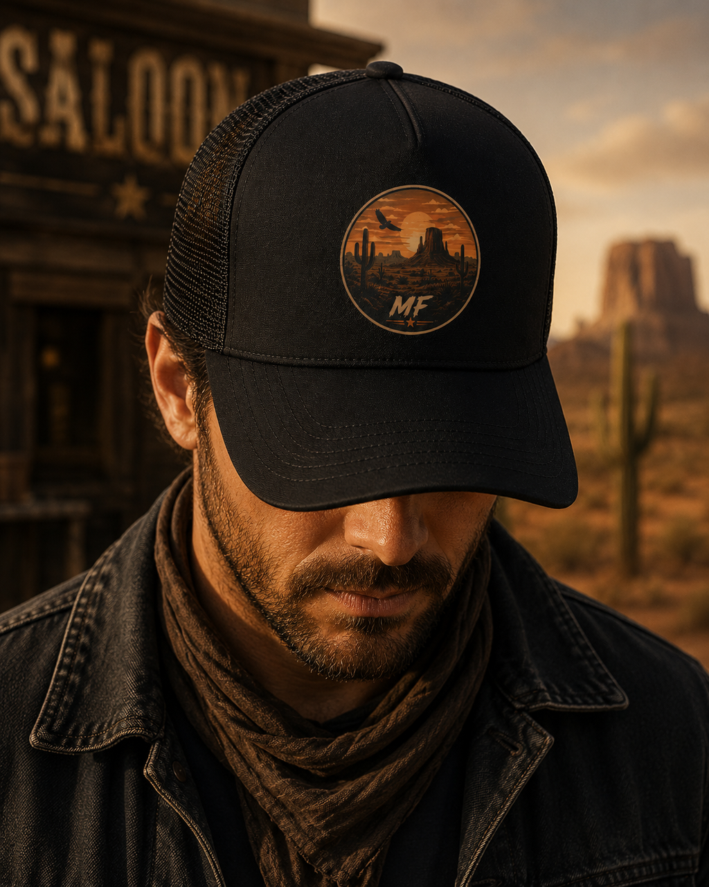 Monument Valley Desert Trucker Hat | Western Sunset Mesh Cap