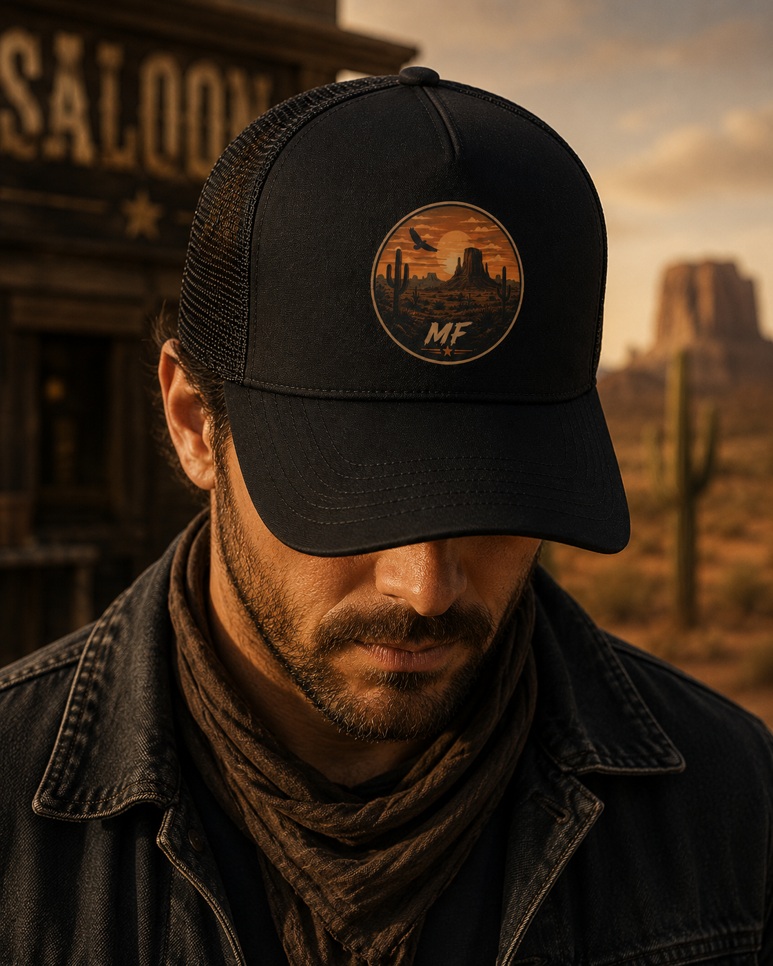 Monument Valley Desert Trucker Hat | Western Sunset Mesh Cap