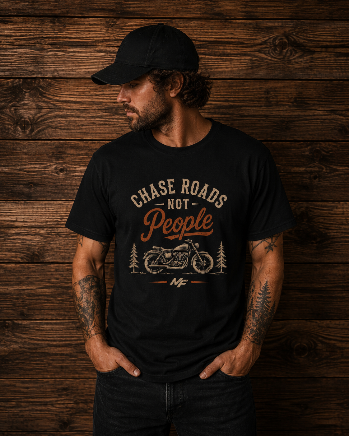 Chase Roads Not People T-Shirt | Vintage Motorcycle Graphic Tee