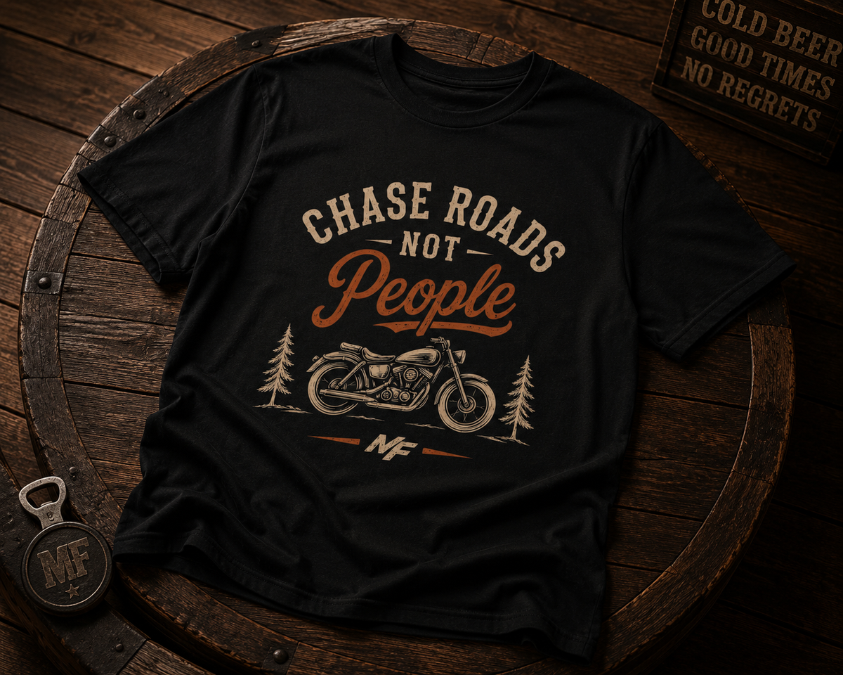 Chase Roads Not People T-Shirt | Vintage Motorcycle Graphic Tee