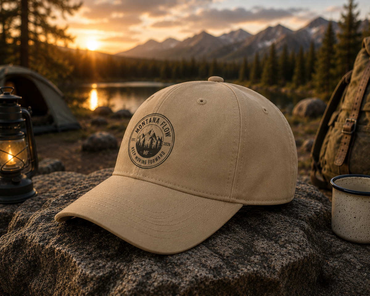 Montana Flow Mountain Badge Low Profile Cap | Outdoor Dad Hat