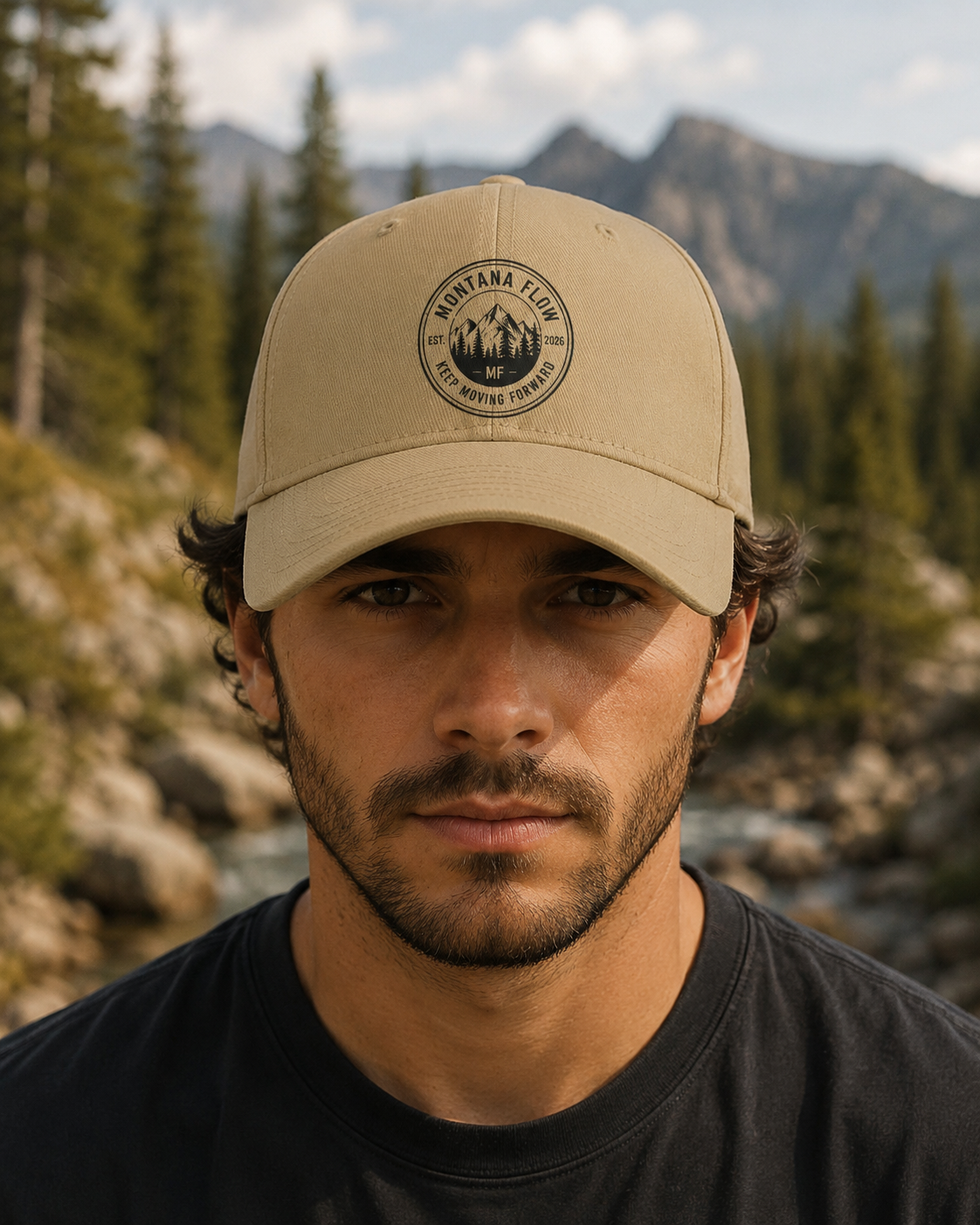 Montana Flow Mountain Badge Low Profile Cap | Outdoor Dad Hat